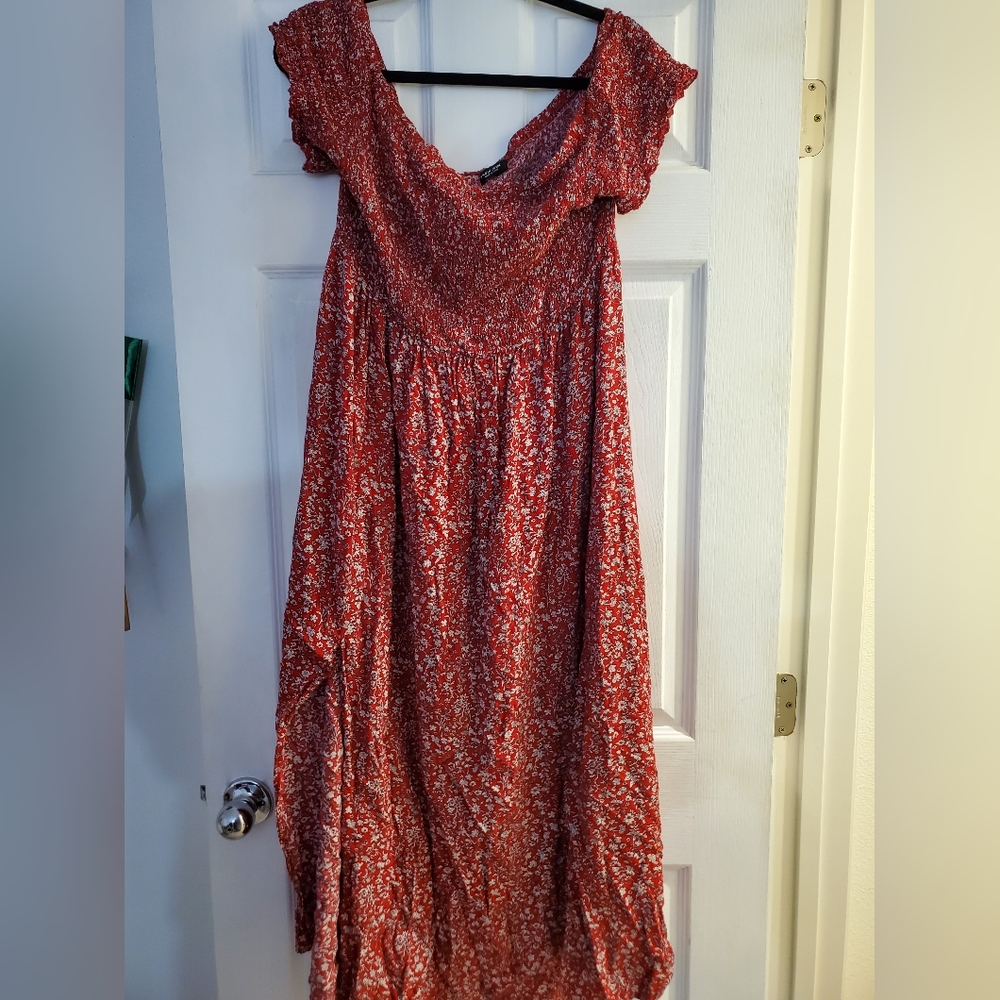 Floral Red Maxi Dress